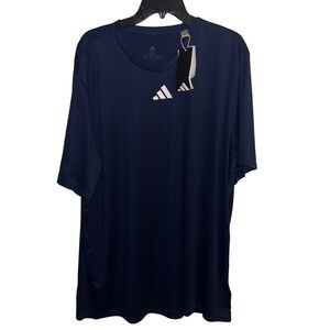 Adidas SS Pre Game A T Shirt Mens 2XL Navy Blue Sportswear Gym Training JX4461